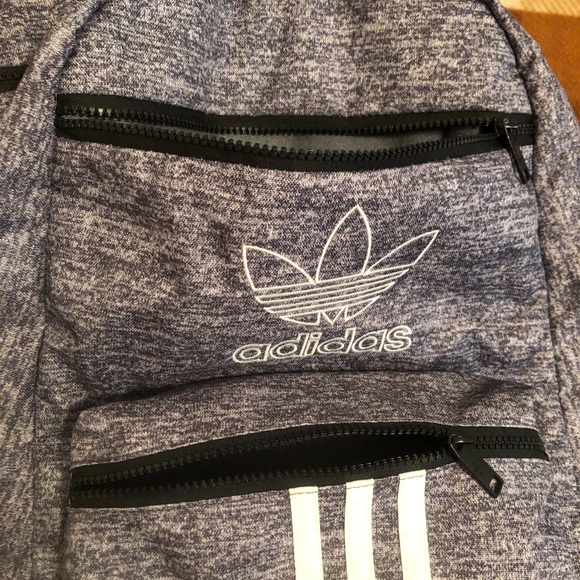 REDUCED!! Adidas Grey, Black & White Backpack with Signature Style,Like New - Picture 3 of 10